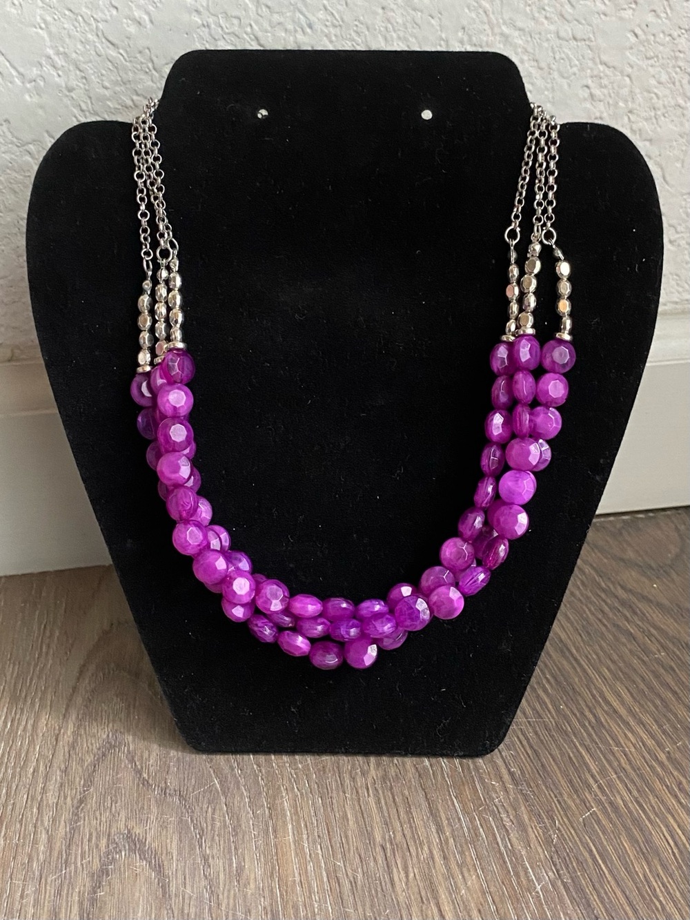 paparazzi Vibrant Purple Triple-Strand Beaded Necklace